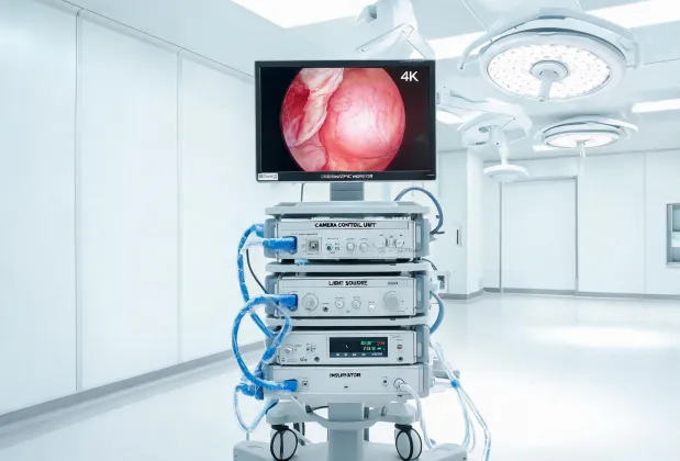 Endoscopy tower with surgical display